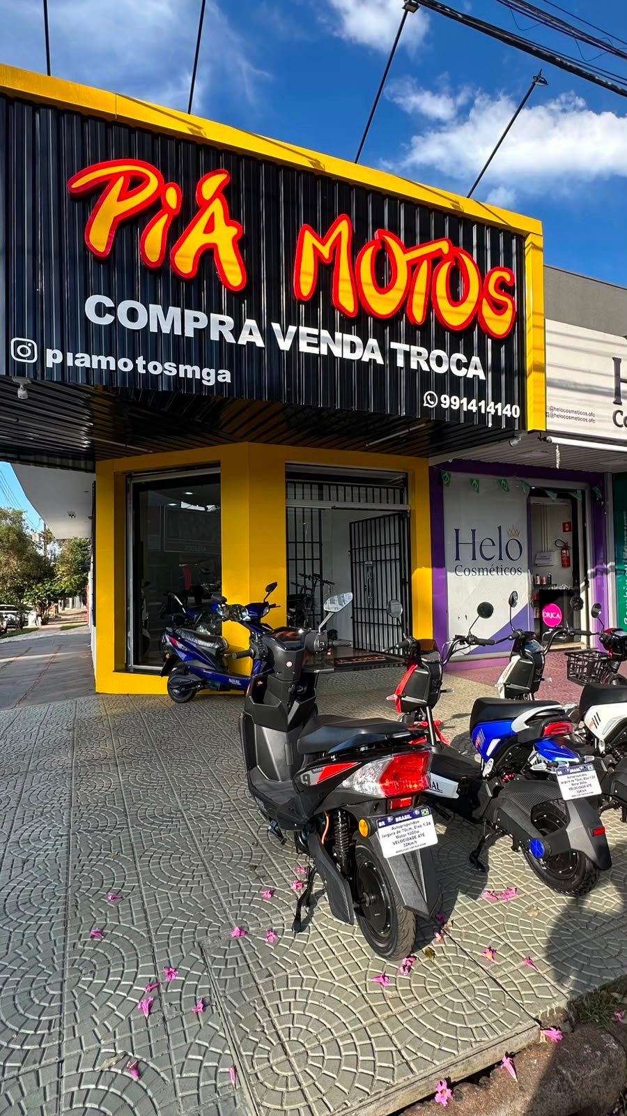 Fachada lateral da Piá Motos